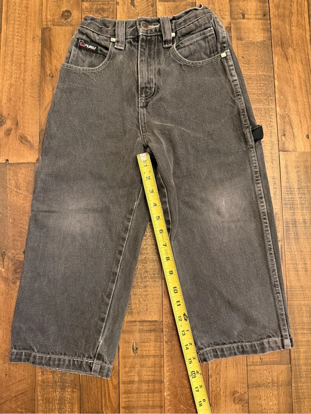 FUBU The Collection Kids Gray Carpenter Jeans Size 6 Baggy Y2K Skater Denim